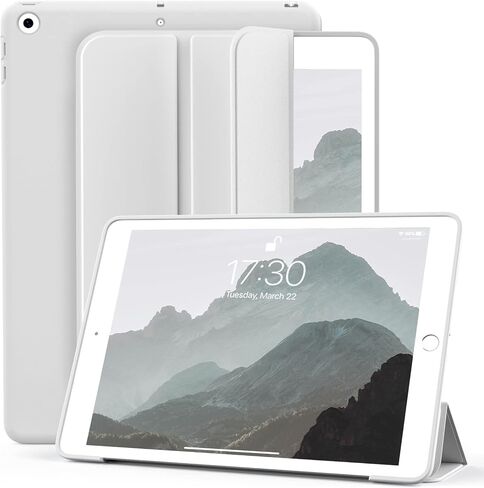 kenke Case for iPad 9th/8th/7th Generation 10.2 inch, Lightweight Smart Trifold Stand Shockproof Soft TPU Back Cover, Auto Sleep/Wake for iPad 10.2" 2021/2020/2019, Gray in Saudi Arabia
