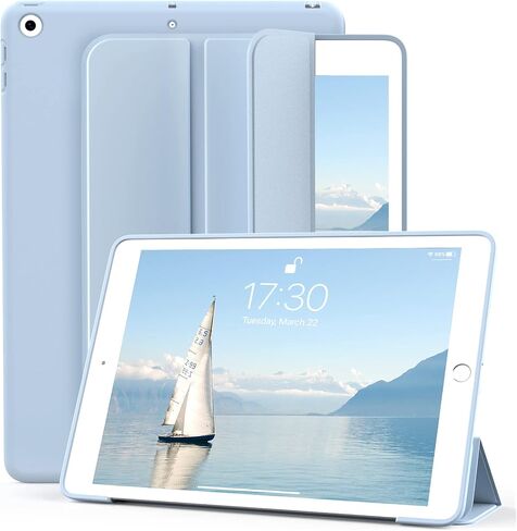 kenke Case for iPad 9th/8th/7th Generation 10.2 inch, Lightweight Smart Trifold Stand Shockproof Soft TPU Back Cover, Auto Sleep/Wake for iPad 10.2" 2021/2020/2019, Gray in Saudi Arabia