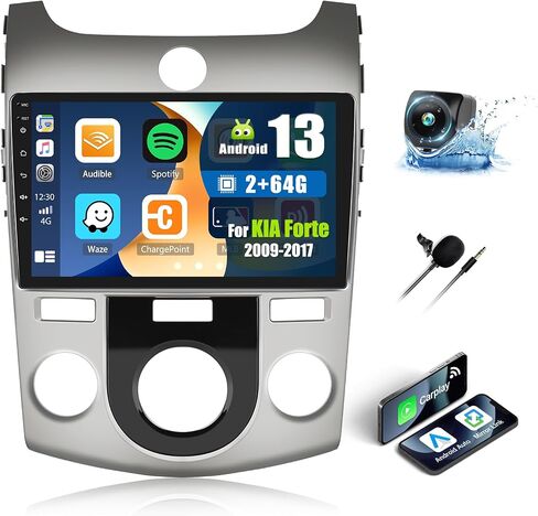2G+64G Android 13 Car Stereo for KIA Forte 2009-2017 with Wireless Carplay Android Auto,9'' Touchscreen KIA Forte Car Radio with GPS Navigation,Bluetooth,WiFi/FM/RDS Radio,SWC+Backup Camera in Saudi Arabia
