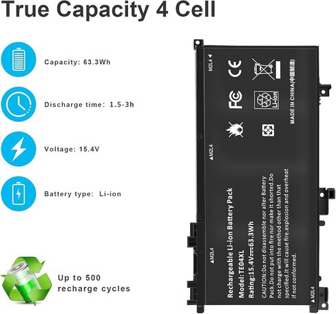 Futurebatt Inc TE04XL استبدال بطارية الكمبيوتر المحمول HP Omen 15-AX200 15-AX200NA 15-AX200NX 15-AX201NC 15-AX243DX 15-AX201NX 15-AX202NA 15-AX202NW 15-AX212NF 15-AX211TX 15-AX212NW in Kuwait