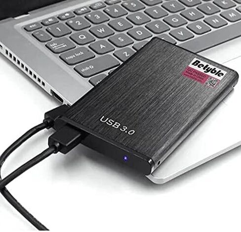 محرك الأقراص الصلبة الخارجي - محرك أقراص ثابتة محمول نحيف مقاس 2.5 بوصة USB 3.0 لأجهزة الكمبيوتر الشخصية وأجهزة Mac والكمبيوتر المحمول وChromebook (320 جيجابايت، أسود) in Saudi Arabia