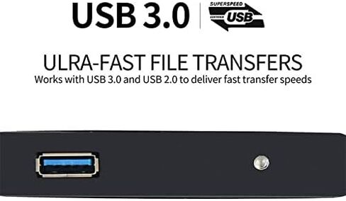 محرك الأقراص الصلبة الخارجي - محرك أقراص ثابتة محمول نحيف مقاس 2.5 بوصة USB 3.0 لأجهزة الكمبيوتر الشخصية وأجهزة Mac والكمبيوتر المحمول وChromebook (320 جيجابايت، أسود) in Saudi Arabia