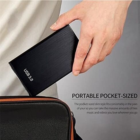 محرك الأقراص الصلبة الخارجي - محرك أقراص ثابتة محمول نحيف مقاس 2.5 بوصة USB 3.0 لأجهزة الكمبيوتر الشخصية وأجهزة Mac والكمبيوتر المحمول وChromebook (320 جيجابايت، أسود) in Saudi Arabia