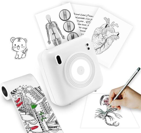 طابعة حرارية محمولة TP6 - طابعة ملصقات بلوتوث صغيرة لهواتف iPhone وAndroid، طابعة صور جيب لاسلكية للملاحظات المدرسية، المجلات، الأعمال اليدوية، هدايا الأطفال in Kuwait