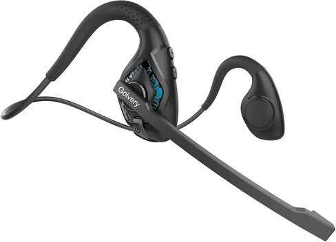 Golvery Latest Bluetooth 5.3 Headset w/DSP Noise Canceling Boom Microphone & Mute for Cellphone, Lightweight Comfort Open Ear Wireless Headphones for PC Laptop Office Meeting Home Working, 10H in Saudi Arabia