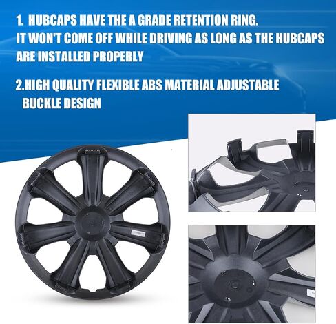 I1MOTOR 15 Inch Hubcaps Set of 4 15'' Wheel Rim Cover Universal R15 Hub Caps Replacement ABS Material Exterior Accessories for Car Pickup Truck SUV, Black Lacquer in Saudi Arabia
