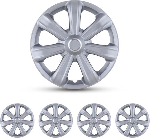 I1MOTOR 15 Inch Hubcaps Set of 4 15'' Wheel Rim Cover Universal R15 Hub Caps Replacement ABS Material Exterior Accessories for Car Pickup Truck SUV, Black Lacquer in Saudi Arabia