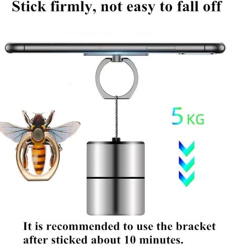 Bee Shape Style Alloy Color Paint Panel 360°Rotation Cell Phone Ring Holder Stand,Compatible for iPhone Samsung LG and Other Smartphones (Yellow) in Saudi Arabia