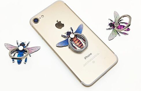 Bee Shape Style Alloy Color Paint Panel 360°Rotation Cell Phone Ring Holder Stand,Compatible for iPhone Samsung LG and Other Smartphones (Yellow) in Saudi Arabia
