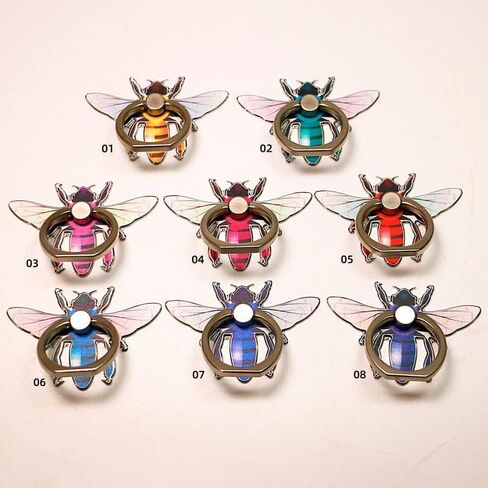 Bee Shape Style Alloy Color Paint Panel 360°Rotation Cell Phone Ring Holder Stand,Compatible for iPhone Samsung LG and Other Smartphones (Yellow) in Saudi Arabia
