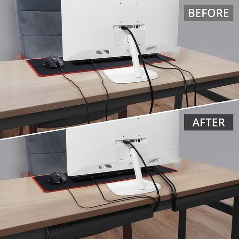 ZhiYo Cable Management Under Desk 6x15.7in, 94.5in Cord Organizer for Desk, Self-Adhesive Cable Organizer, Cord Management Wire Organizers for Cords, Wire Management Cable Raceway Black J Channel in Kuwait
