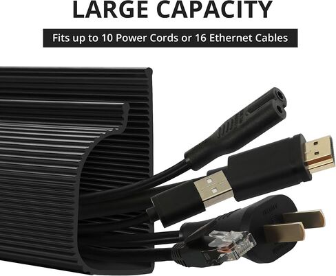 ZhiYo Cable Management Under Desk 6x15.7in, 94.5in Cord Organizer for Desk, Self-Adhesive Cable Organizer, Cord Management Wire Organizers for Cords, Wire Management Cable Raceway Black J Channel in Kuwait