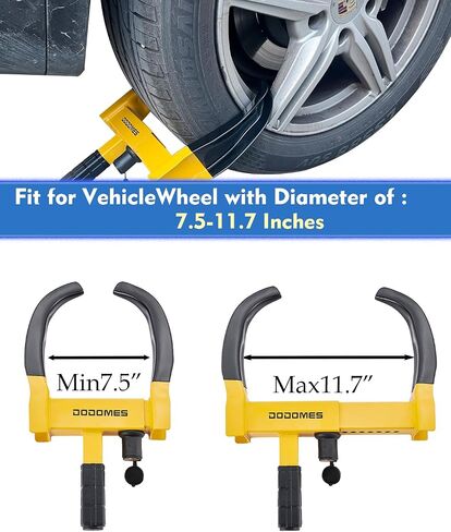 Dodomes Universal Wheel Lock Heavy Duty Security Tires Lock Trailer Wheel Clamp Lock Anti Theft for Car Trailers SUV Boat ATV's Motorcycle Golf Cart with 3 Keys (Red-Flower Grey) 2 Packs 6 Alike Keys in Saudi Arabia