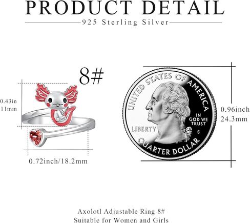 خاتم axolotl 925 الفضة الاسترليني نيوت حلقة مفتوحة الوردي axolotl قابل للتعديل خاتم القلب الحيوان الإبهام الدائري للنساء المكسيكي salamande axolotl مجوهرات هدايا للفتيات في سن المراهقة in Kuwait