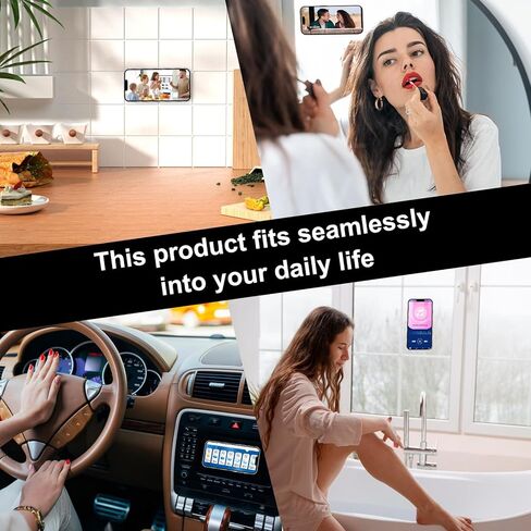 2PCS Silicone Suction Phone Mount, Suction Cup Phone Case Stand Hands-Free Strong Grip Holder Double Sided Suction Phone Mount for Selfies and Videos(Black) in Saudi Arabia