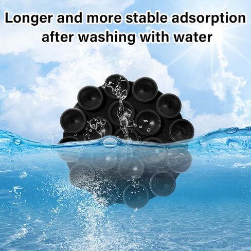 2PCS Silicone Suction Phone Mount, Suction Cup Phone Case Stand Hands-Free Strong Grip Holder Double Sided Suction Phone Mount for Selfies and Videos(Black) in Saudi Arabia