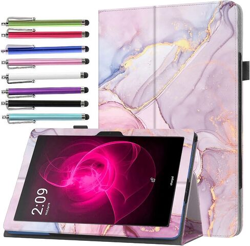 Case for TCL TAB 10 NXTPAPER 5G 10.4 Inch Tablet Model 9199S - Slim Lightweight Folio Stand Cover PU Leather Case Cover + 1 Stylus (Black) in Kuwait