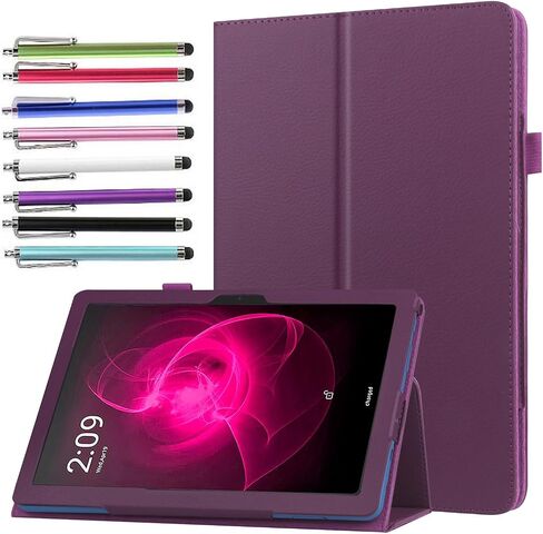 Case for TCL TAB 10 NXTPAPER 5G 10.4 Inch Tablet Model 9199S - Slim Lightweight Folio Stand Cover PU Leather Case Cover + 1 Stylus (Black) in Kuwait