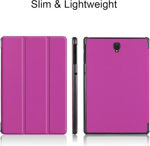 غطاء تابلت لهاتف سامسونج جالاكسي تاب S4 10.5 T830 T835 T837 4G LTE (إصدار 2018)، حافظة جلدية خفيفة الوزن بحامل قابل للطي رفيع للغاية لجهاز جالاكسي تاب S4 10.5 SM-T830 T835C T837V (KST-أحمر داكن) in Kuwait