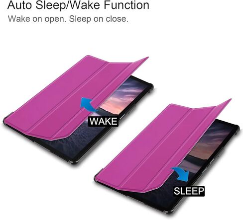 غطاء تابلت لهاتف سامسونج جالاكسي تاب S4 10.5 T830 T835 T837 4G LTE (إصدار 2018)، حافظة جلدية خفيفة الوزن بحامل قابل للطي رفيع للغاية لجهاز جالاكسي تاب S4 10.5 SM-T830 T835C T837V (KST-أحمر داكن) in Kuwait