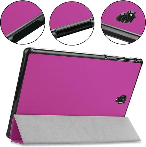 غطاء تابلت لهاتف سامسونج جالاكسي تاب S4 10.5 T830 T835 T837 4G LTE (إصدار 2018)، حافظة جلدية خفيفة الوزن بحامل قابل للطي رفيع للغاية لجهاز جالاكسي تاب S4 10.5 SM-T830 T835C T837V (KST-أحمر داكن) in Kuwait