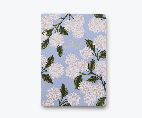شركة RIFLE PAPER CO. مجموعة دفاتر ملاحظات مخيطة بخياطة الكوبية، مجموعة متنوعة من 3 دفاتر ملاحظات، 64 صفحة مسطرة بالحبر الذهبي، غطاء ورقي من القماش مع ورق نص داخلي أبيض in Kuwait