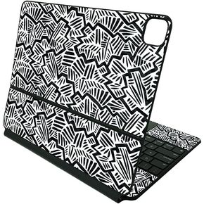 MightySkins Carbon Fiber Skin Compatible with Apple Magic Keyboard for iPad Pro 12.9" (3rd-6th Generation) - Abstract Black | Protective, Durable Textured Carbon Fiber Finish | Made in The USA