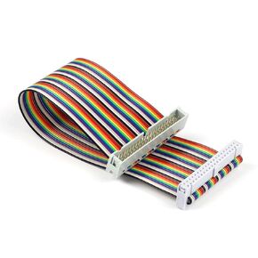 40pin 8inch Breadboard Jumper Wires Male to Female Ribbon GPIO Cable (1 Pack)