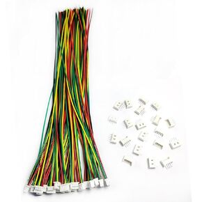 BOJOUL for 20 Sets JST 1.25mm 4 Pin Male Connector and 28AWG Female Connector Plug with Wire Cable 20cm Wire Cable 20cm Used in PCB Toys Household Appliances etc