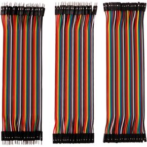 FULARR 120Pcs Premium 20cm Multicolored Dupont Wire Kit, 40pin Male to Male, 40pin Female to Female, 40pin Male to Female, Breadboard Jumper Wire Ribbon Cable, for Arduino Raspberry pi