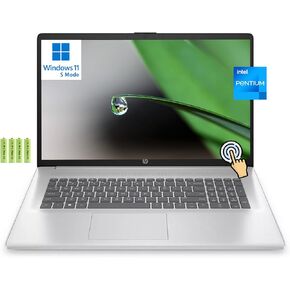HP 17 17.3" HD+ Touchscreen Laptop Computer for Home & Student, Intel Pentium Silver N5030, 64GB RAM, 4TB PCIe SSD, Numeric Keypad, Wi-Fi 5, BT 5.0, HDMI, Silver, Windows 11 Home(S Mode), w/Battery