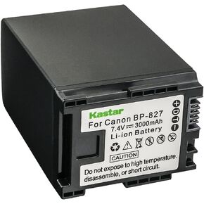 Kastar 4-Pack BP-827 Battery 7.4V 3000mAh Replacement for Canon Vixia FS10, Vixia FS100, Vixia FS11, VIXIA HG20, VIXIA HG21, VIXIA HF G10 HFG10, VIXIA HF G20 HFG20, VIXIA HF G30 HFG30 Camcorder