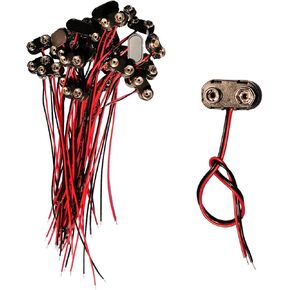 25 قطعة 9 فولت مشبك بطارية موصل بطارية مشبك سلك موصلات كابل قصير اتصال 15 سنتيمتر طول (T نوع الجلود قذيفة) in Kuwait