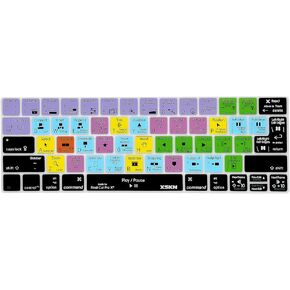 XSKN Final Cut Pro X 10 Keyboard Skin for New MacBook Pro 13 15 Retina Display A2159 A1706 A1707 A1989 A1990 (2016 Release, Touch Bar Sticker) Functional Shortcut Silicone Keyboard Cover