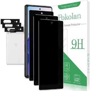 Pokolan [3+3 Pack] Privacy Screen Protector for Google Pixel 7 Anti Spy Tempered Glass Film with Camera Lens Protector, Easy to Install, Bubble Free, Case Friendly