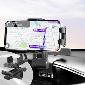 Car Phone Holder 360 Degree Rotatable - Dashboard Mobile Phone Holder Car Clip Holder Car Phone Mount Suitable for 4 to 7 inch Smartphones