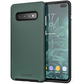 Crave Dual Guard for Galaxy S10+ Case, Shockproof Protection Dual Layer Case for Samsung Galaxy S10+, S10 Plus (6.4 inch) - Forest Green