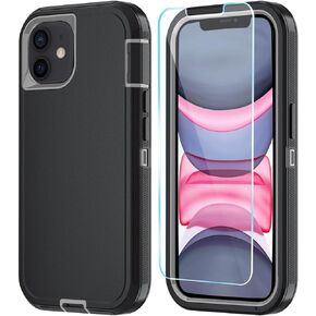 Phone Case for iPhone 11 Case with HD Screen Protector, Heavy Duty Shockproof & Dropproof 3-Layer Cover Phone Case for iPhone 11 (PurpleSkyBlue)