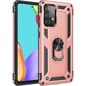 Dionsibei Military Grade Drop Impact for Samsung Galaxy A52 5G Case 360 Metal Rotating Ring Kickstand Holder Armor Heavy Duty Shockproof Cover for Galaxy A52 5G/4G Phone Case (Black) in Saudi Arabia