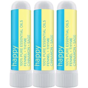 MOXE Happy Nasal Stick | Stress-Free + Calming Relief | Uplift Aromatherapy Essential Oil Blend 100% Pure & Undiluted | for Feelings of Positivity and Gratitude | Nasal Inhaler Made in USA (3 Pack)