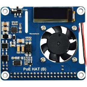 Waveshare PoE HAT (B) Power Over Ethernet HAT Supports Raspberry Pi 3B+ and 4B, 802.3af PoE Network