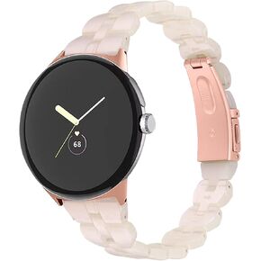 FitTurn Compatible for Google Pixel Watch 3 41mm/Pixel Watch 2/Pixel Watch 1 Resin Band for Women Men, Lightweight Resin Replacement Bracelet Band for Google Pixel Watch (not for Watch 3 45mm)
