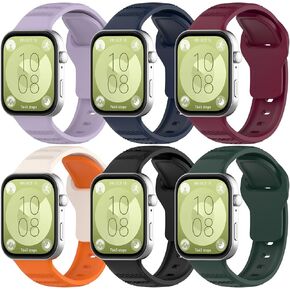 Compatible with Huawei Smartwatch Watch Fit 3 Band Silicone Watch Band Replacement Strap intended for Huawei Watch Fit 3 Bands-6 Colors