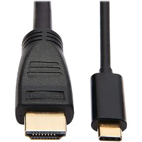Tripp Lite USB C to HDMI Cable Adapter (M/Thunderbolt 3 HDMI Cable Adapter, Gen 1, Converter On HDMI End, 4K HDMI @ 60 Hz, 4: Black, 6 ft. (U444-006-H4K6BE)