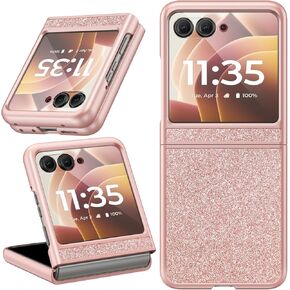 BENTOBEN Compatible Motorola Razr Case 2024 Glitter, 【Not Fit Razr Plus 2024】 Bling Motorola Razr 2024 Case, Luxury Protective Phone Case for Motorola Razr 2024 Case Motorola Razr 50, Rose Gold