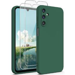 for Samsung Galaxy A15 5G Case with 2X Screen Protector, Camera Protection, Soft Anti-Scratch Microfiber Lining, Ultra Slim Liquid Silicone Protective Phone Case,Galaxy A15,Light Pink