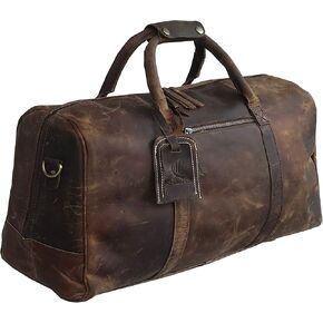 Large Italian Leather Duffle Travel Weekender Overnight Sports Duffel Bags For Men And Women