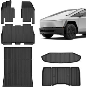 Mixsuper Custom Fit Cargo Liner لـ 2017-2023 Tesla Model 3، حصيرة صندوق السيارة لجميع الأحوال الجوية، ترقية ثلاثية الأبعاد متينة مضادة للانزلاق، بطانة صندوق السيارة الخلفي باللون الأسود