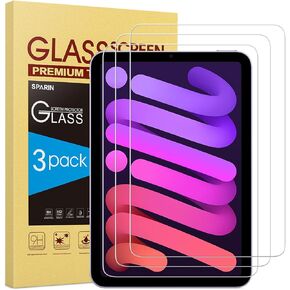 3 عبوات من واقي شاشة SPARIN متوافق مع iPad Mini 6 2021 مقاس 8.3 بوصة، واقي شاشة من الزجاج المقوى لجهاز iPad Mini الجيل السادس، استجابة عالية in Kuwait