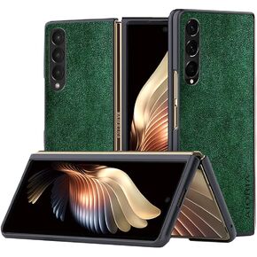 AIORIA for Samsung Galaxy Z Fold 4 Case Leather Phone Cover Retro Design Full Protective Case for Samsung Galaxy Z Fold 4 Z Fold4 5G (Orange)